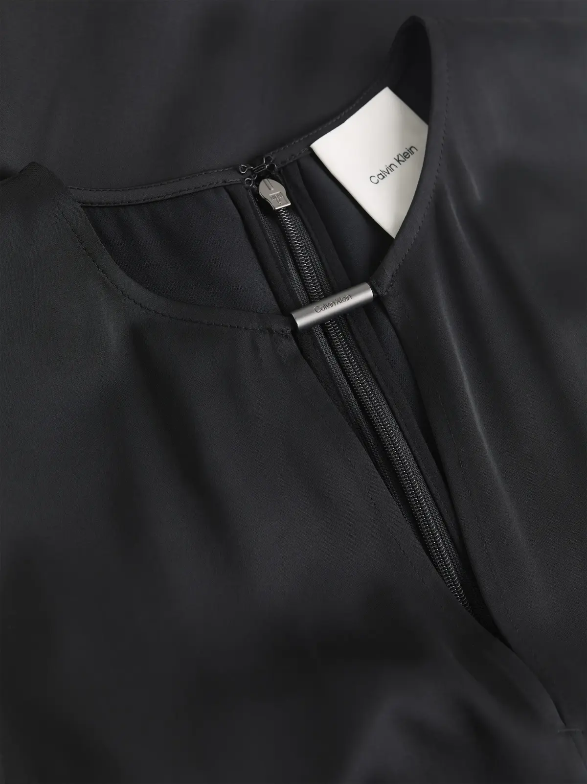 Calvin Klein DRAPEY SATIN NS META, BEH Siyah Kadın Gömlek