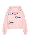 Calvin Klein HANDWRITING LOGO HOO Pembe Çocuk Kapüşonlu Sweatshirt
