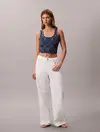 Calvin Klein LOW RISE BAGGY CK AR Beyaz Kadın Baggy Pantolon