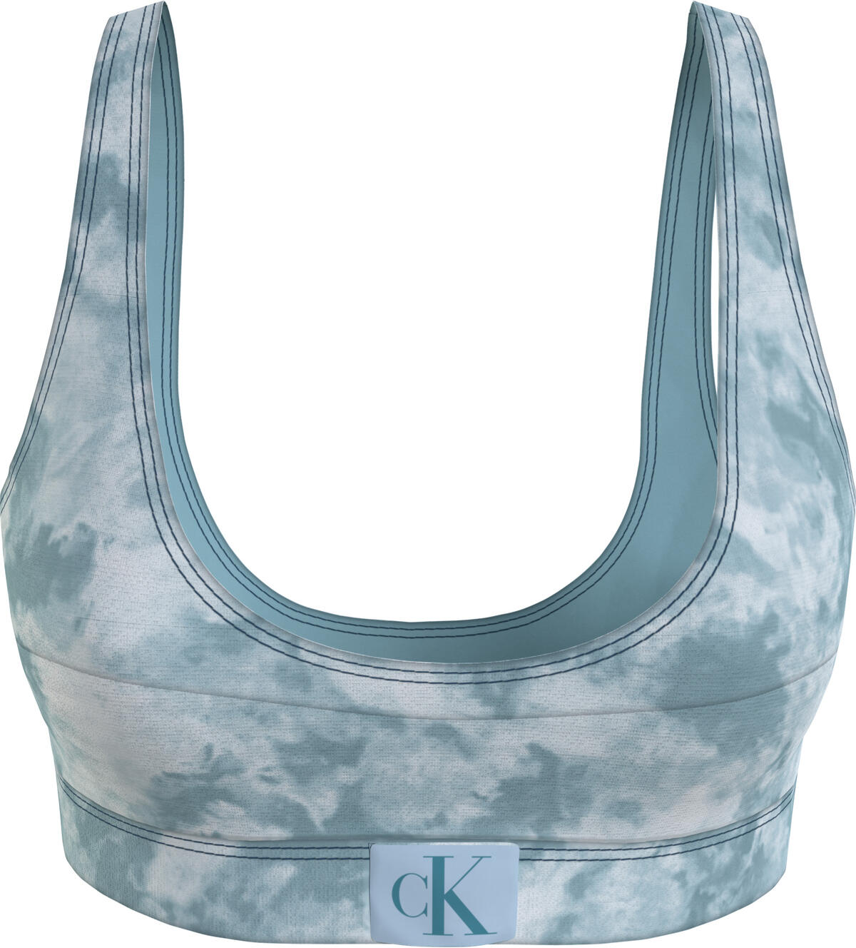 Calvin Klein BRALETTE-RP-PRINT Kadın Mavi Bikini Üstü