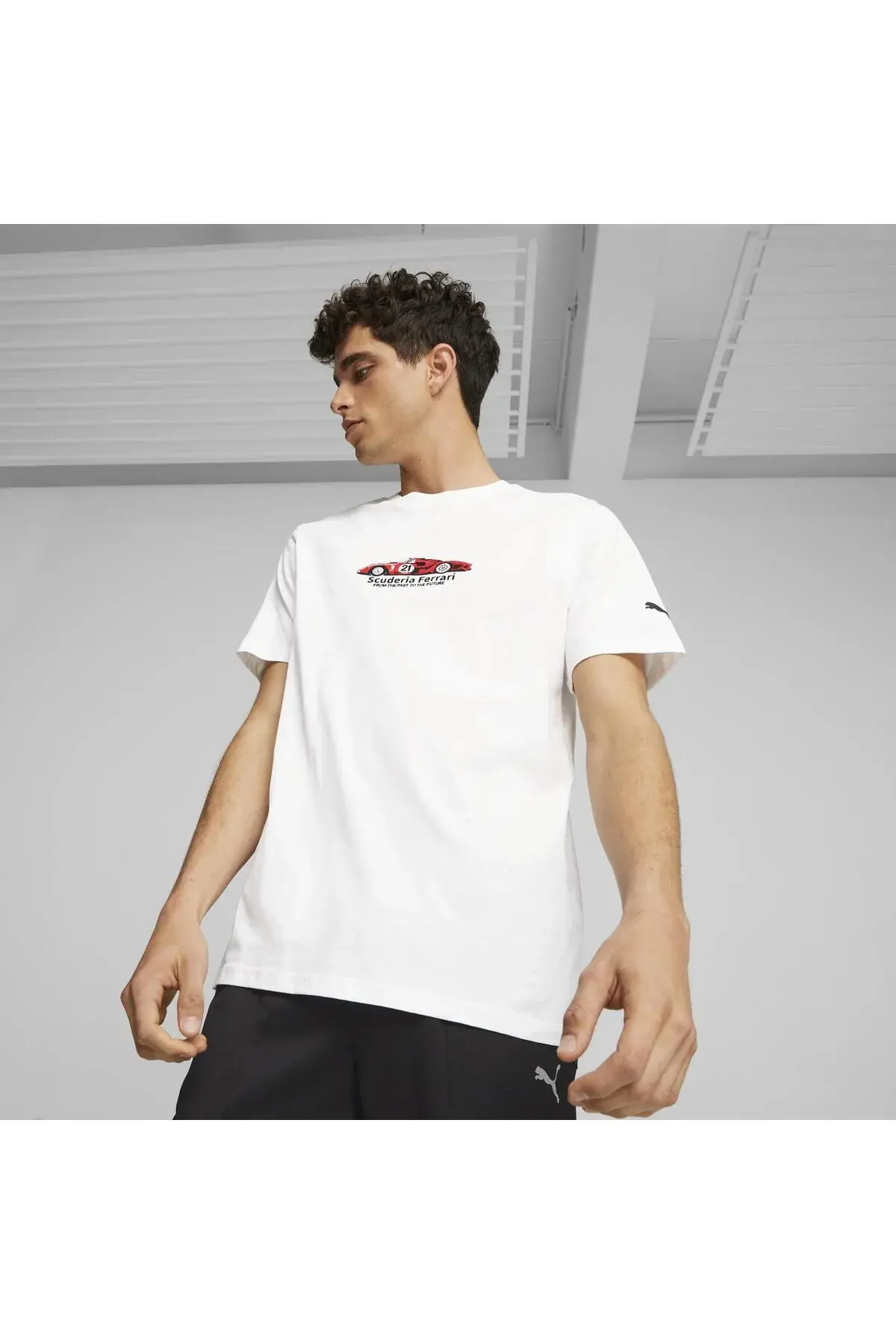 Puma Ferrari Race Graphic Tee 1 Beyaz Erkek T-Shirt
