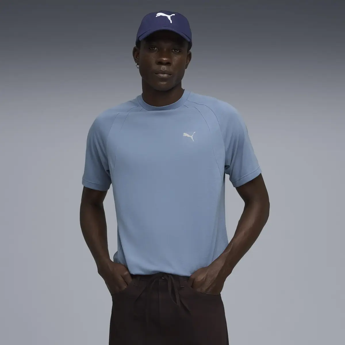 Puma EVOSTRIPE Tee Mavi Erkek T-Shirt