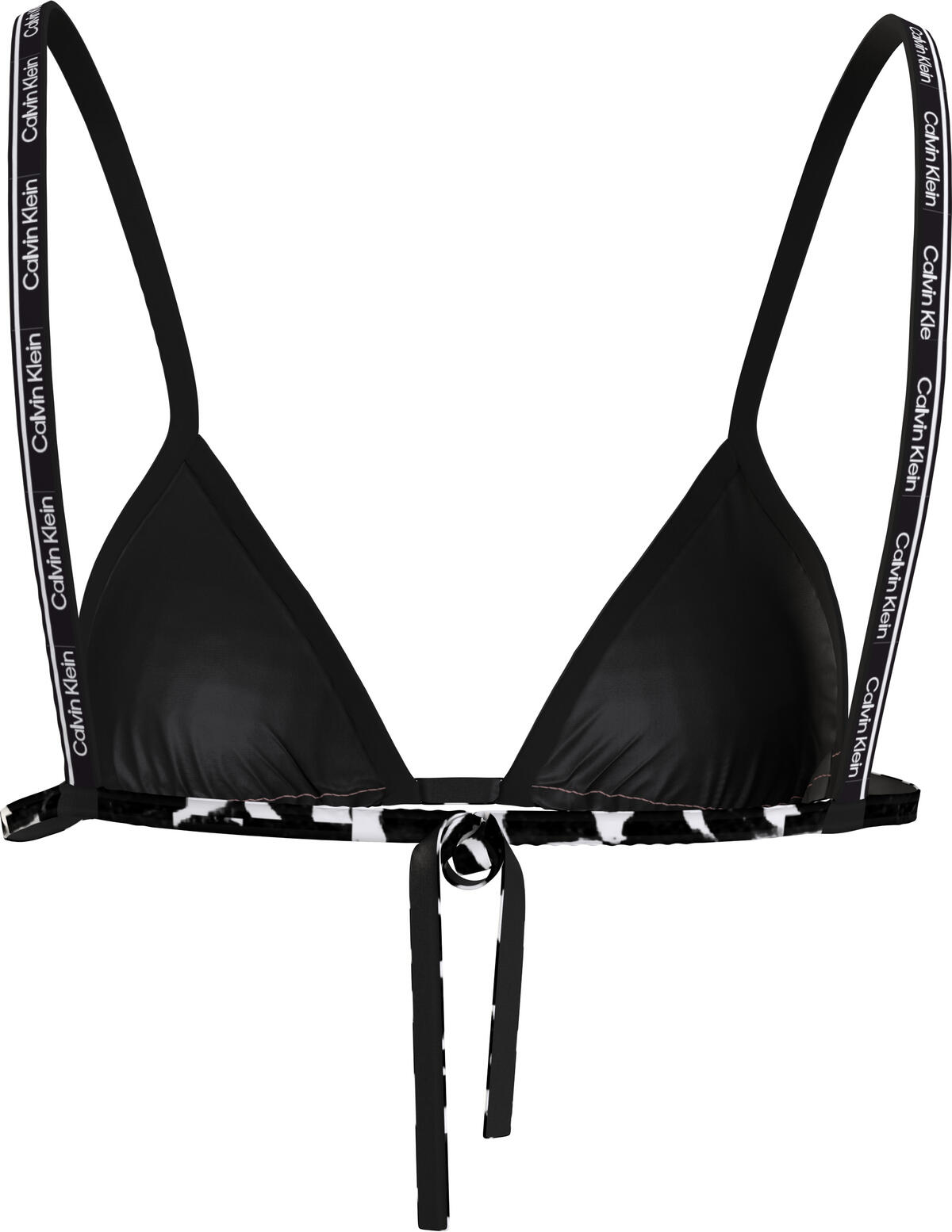 Calvin Klein TRIANGLE-RP-PRINT Kadın Siyah Bikini Üstü