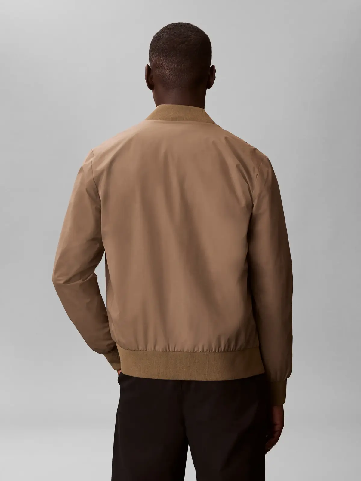 Calvin Klein LS MATTE BOMBER JACK Kahverengi Erkek Fermuarlı Ceket