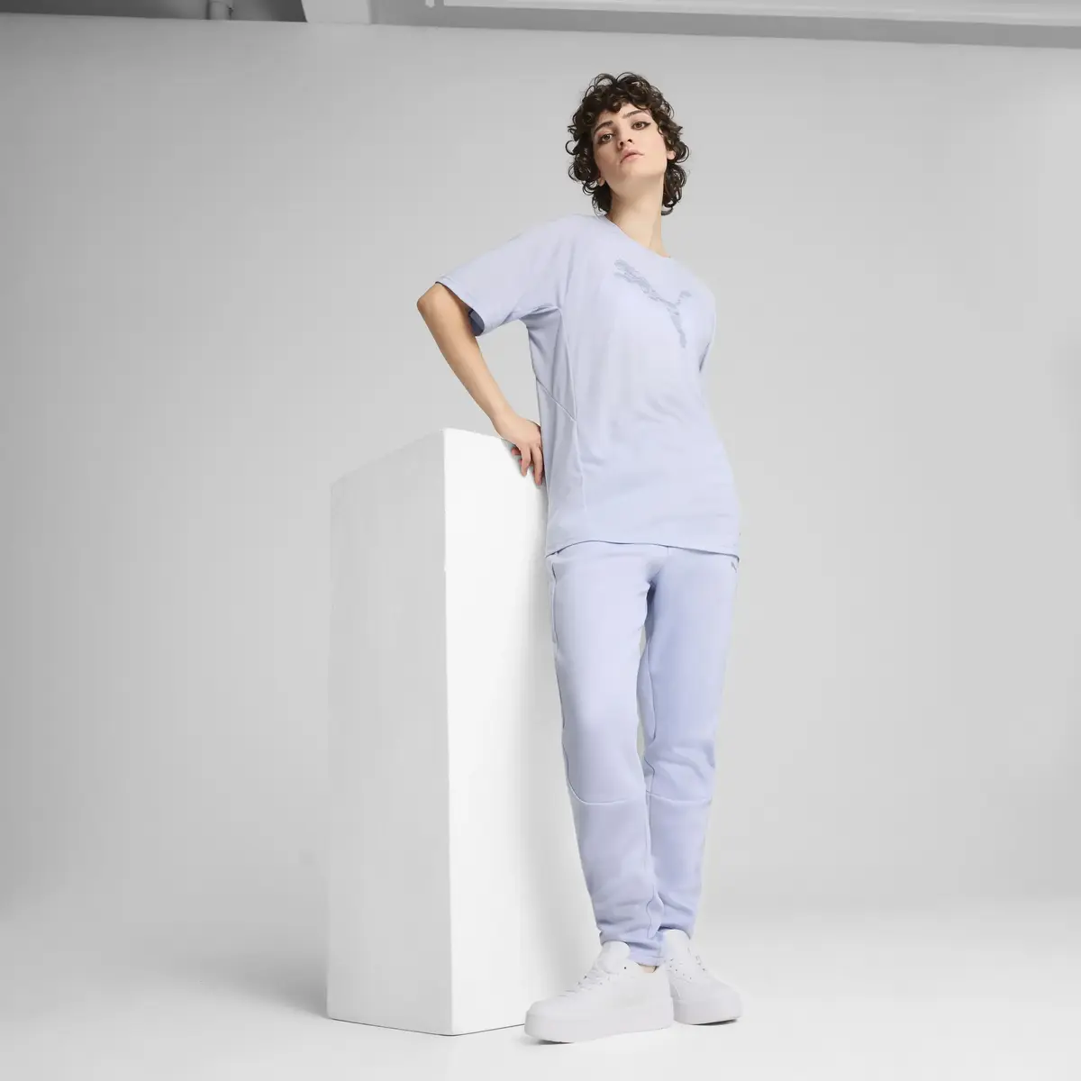 PUMA EVOSTRIPE Relaxed Tee Mavi Kadın T-Shirt