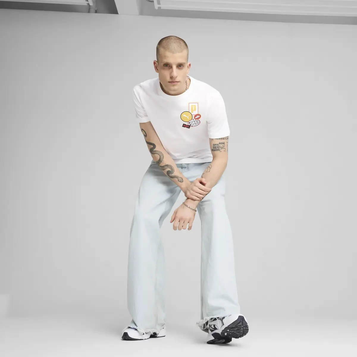 Puma GRAPHICS Icon Tee Beyaz Erkek T-Shirt
