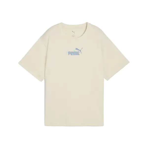 Puma ESS NATURE 2.0 Relaxed Tee Krem Kadın T-Shirt