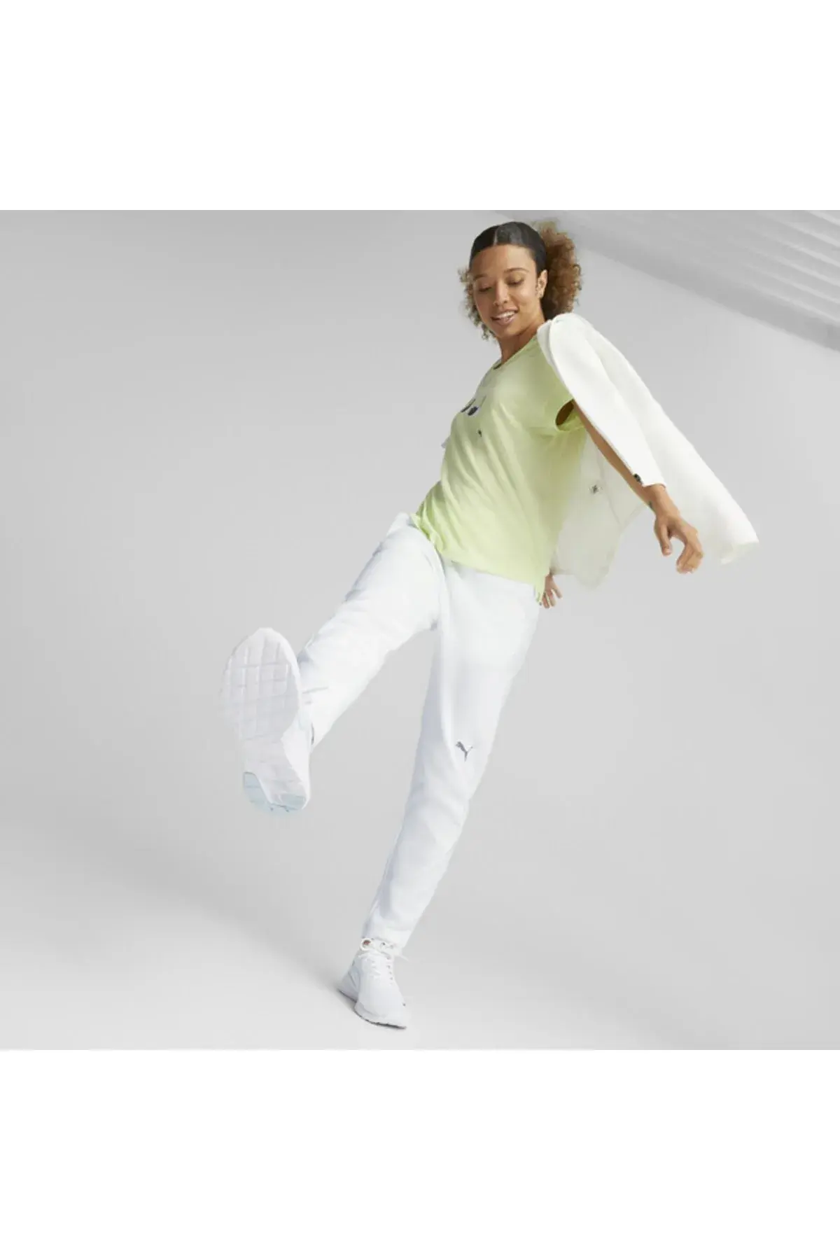 Puma Evostripe High-Waist Pants Beyaz Kadın Eşofman Altı