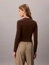 Calvin Klein SECOND SKIN LS TOP Kahverengi Kadın Uzun Kollu Tişört