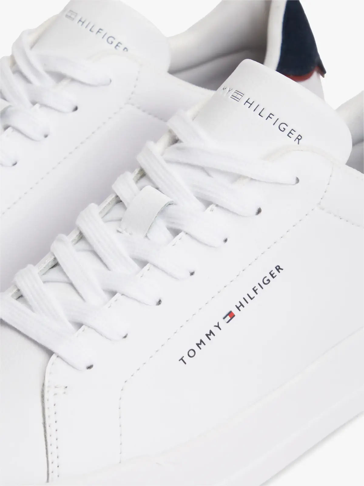 Tommy Hilfiger TH COURT LTH DETAIL, 0LD Beyaz Erkek Spor Ayakkabı & Sneaker