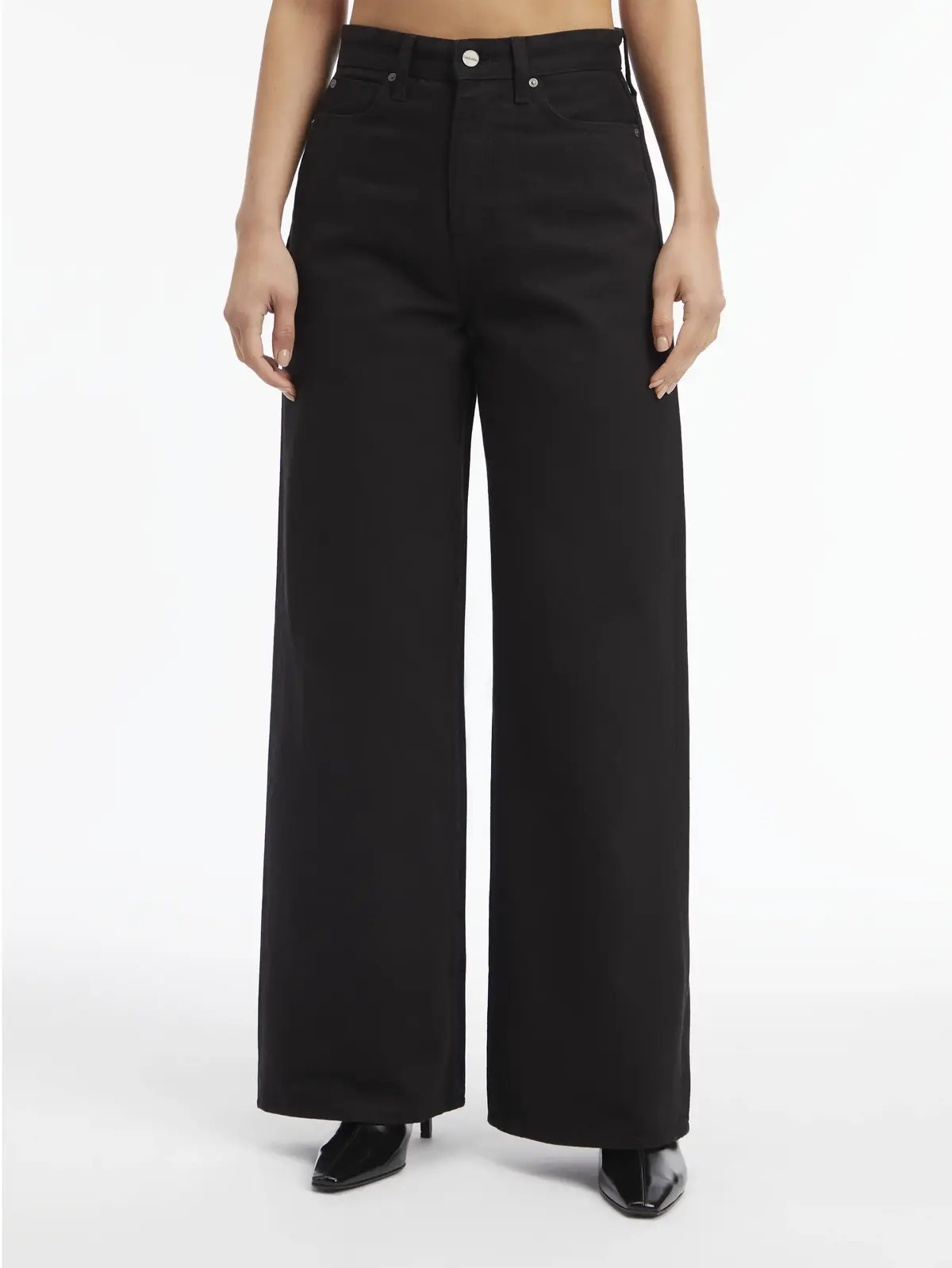Calvin Klein HR WIDE - FOREVER BL, 1BY Siyah Kadın Jean Pantolon