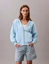 Calvin Klein MONOLOGO FRENCH TERRY FZ BF HOOD Mavi Kadın Sweatshirt