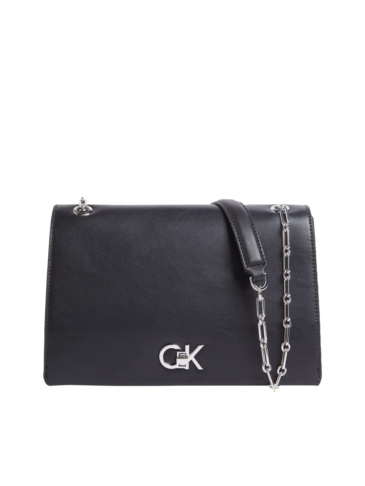Calvin Klein CK RE-LOCK MEDIUM CH Siyah Kadın Omuz Çantası