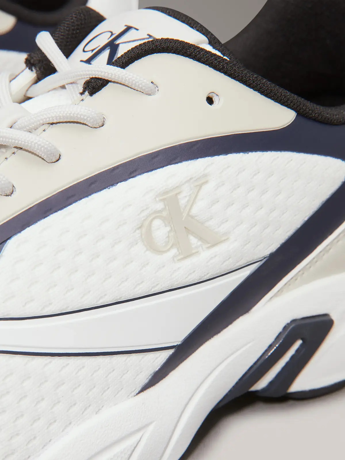 Calvin Klein RETRO TENNIS LOW KNI, 0LD Beyaz Erkek Spor Ayakkabı & Sneaker