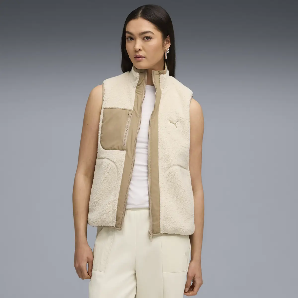 Puma Reversible Sherpa Vest Krem Kadın Yelek