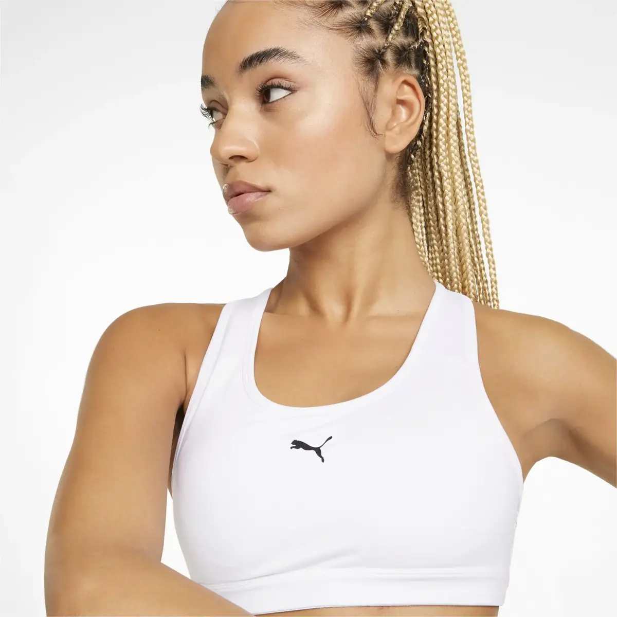Puma Mid 4Keeps Graphic Bra PM Beyaz Kadın Antrenman Atleti