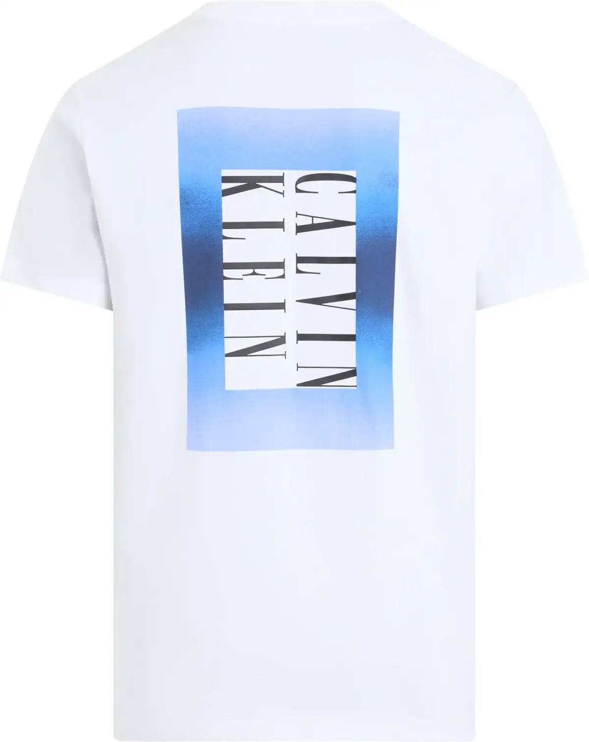 Calvin Klein OMBRE TEXT BOX TEE, YAF Beyaz Erkek T-Shirt & Polo