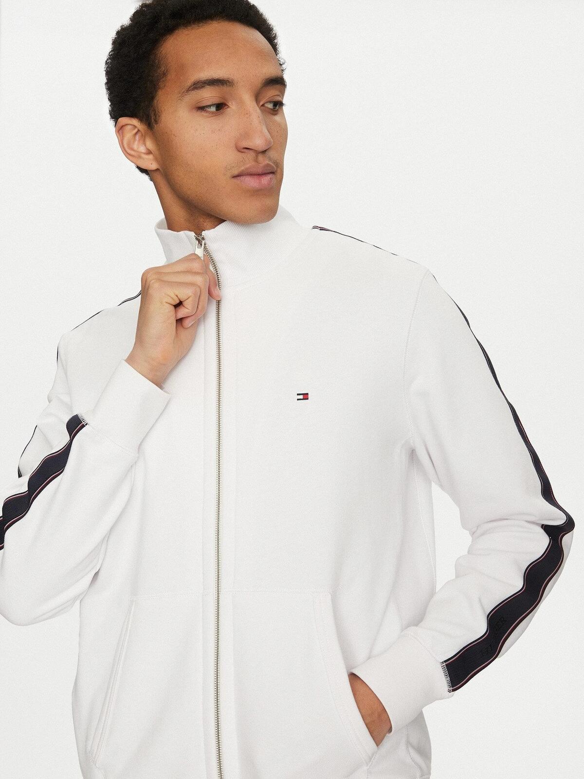 Tommy Hilfiger GLOBAL STRIPE ZT STA, YAF Beyaz Erkek Sweatshirt