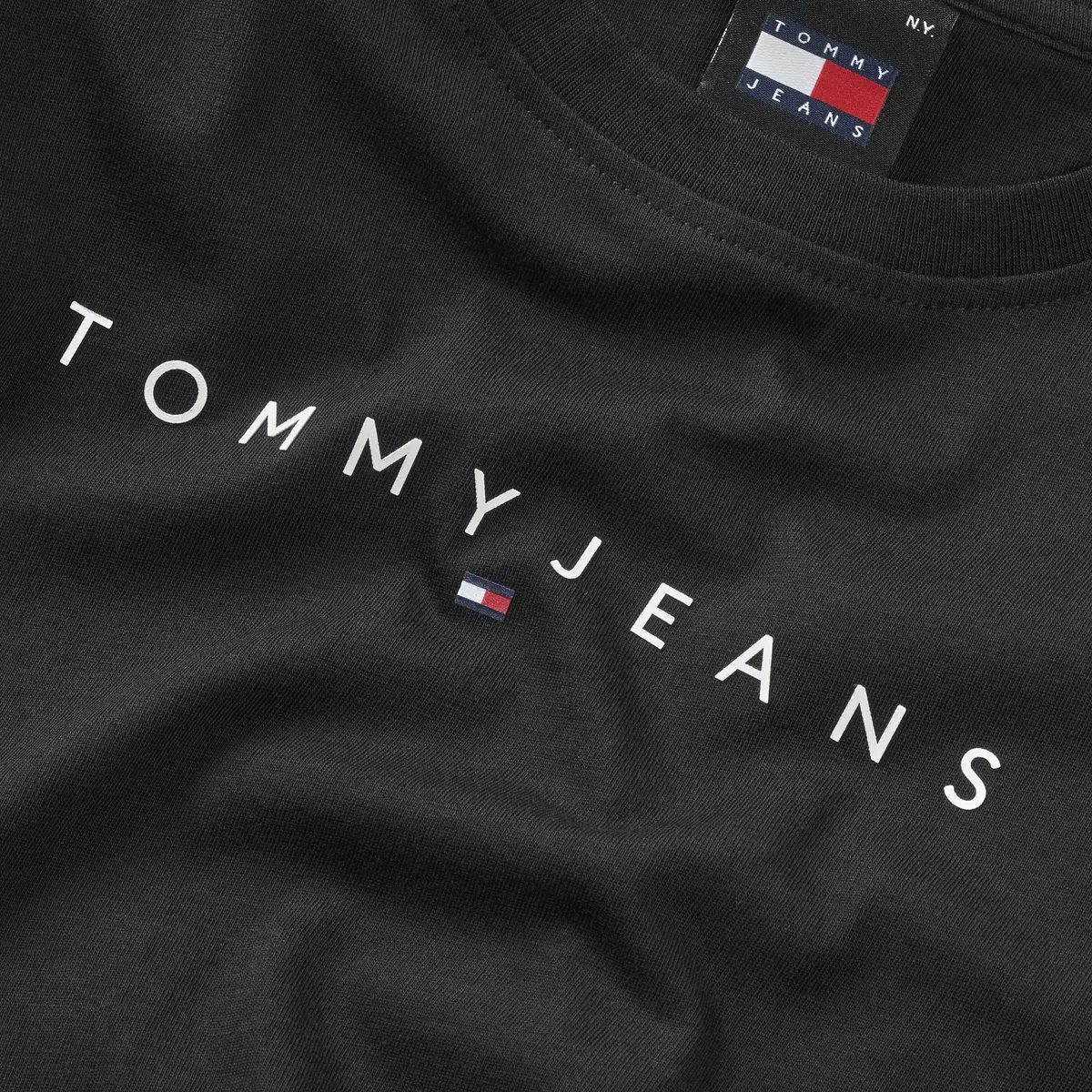 Tommy Hilfiger TJW SLIM LINEAR TEE, BDS Siyah Kadın T-Shirt & Polo