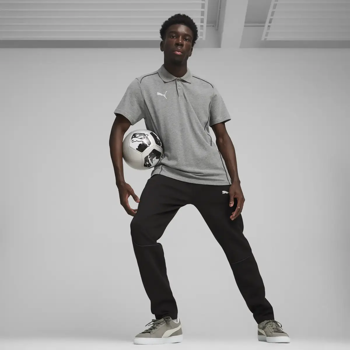 Puma TeamFINAL Casuals Polo Erkek Gri Polo Yaka T-Shirt