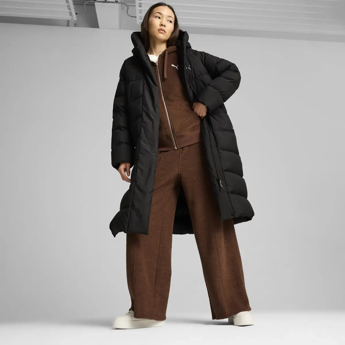 Puma Long down Coat Siyah Kadın Kaz Tüyü Mont