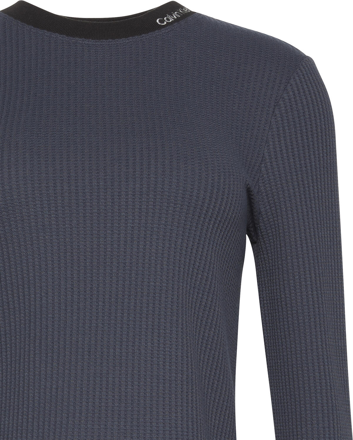 Calvin Klein LS WAFFLE TEE Mavi Kadın T-Shirt Calvin Klein LS WAFFLE TEE Mavi Kadın T-Shirt