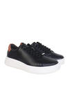 Calvin Klein CUPSOLE LACE UP LTH, 0GT Siyah Kadın Günlük Spor Ayakkabı