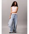 Calvin Klein A- WOVEN LABEL SL QZ TOP Pembe Kadın Tişört Calvin Klein A- WOVEN LABEL SL QZ TOP Pembe Kadın Tişört
