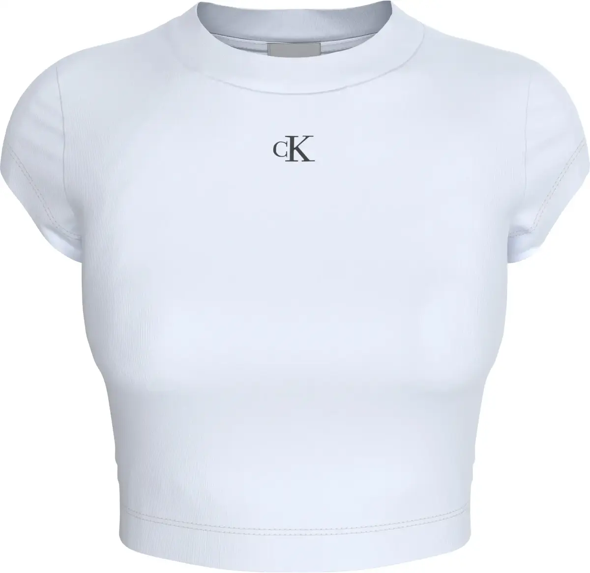Calvin Klein CK RIB BABY TEE Beyaz Kadın Tişört