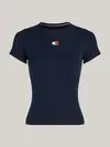 Tommy Hilfiger TJW SLIM BADGE RIB T, C1G Lacivert Kadın T-Shirt & Polo