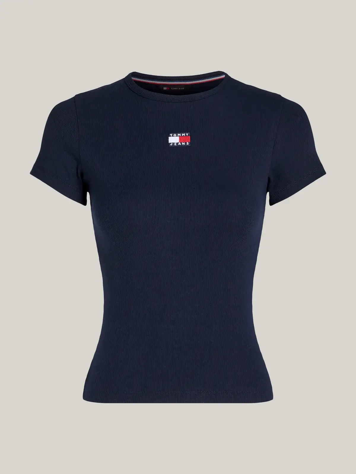 Tommy Hilfiger TJW SLIM BADGE RIB T, C1G Lacivert Kadın T-Shirt & Polo