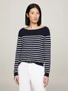 Tommy Hilfiger HERITAGE BOAT NECK S Kadın Siyah Kazak