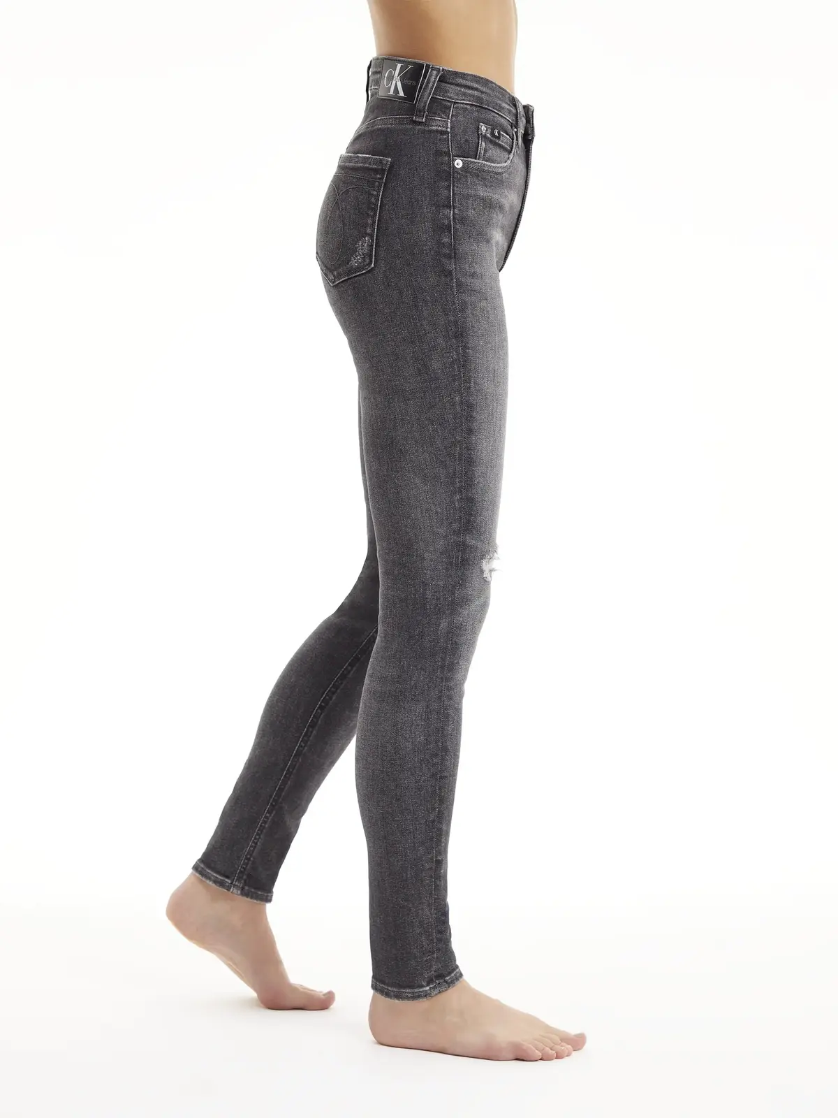 Calvin Klein HIGH RISE SKINNY Kadın Antrasit Kot Pantolon
