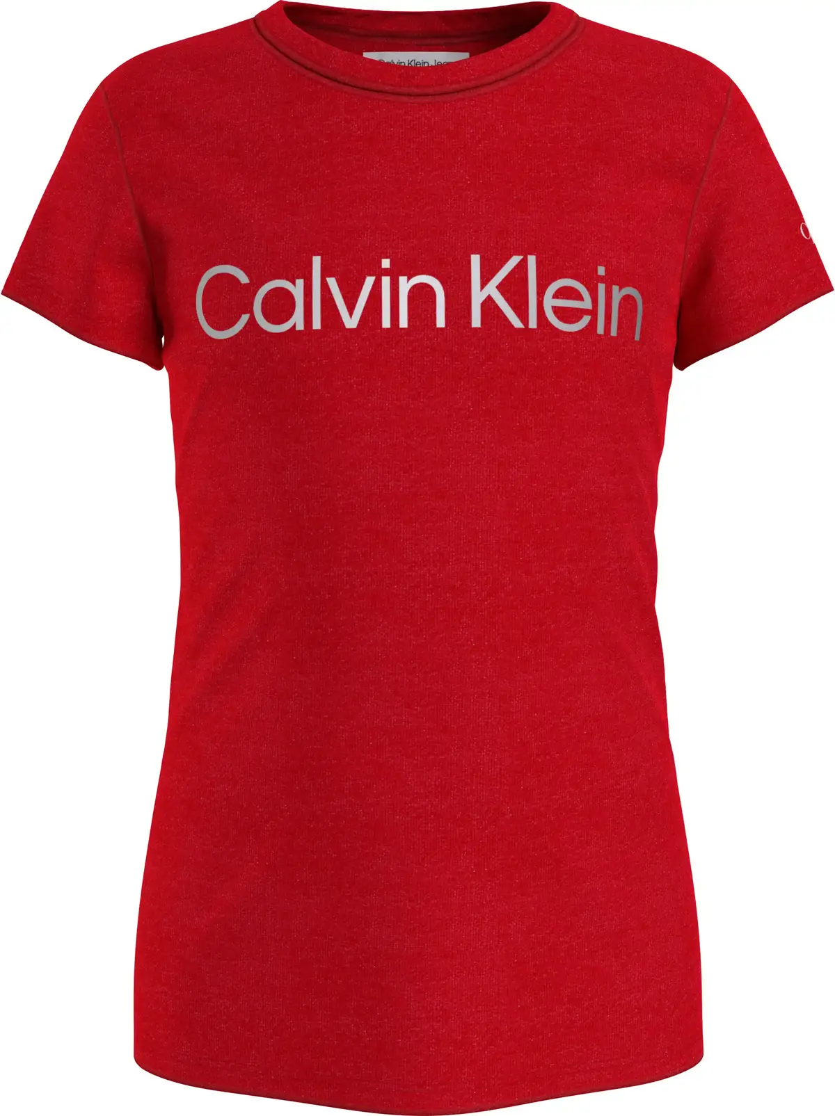 Calvin Klein INST SILVER LOGO SLI Kadın Kırmızı T-Shirt