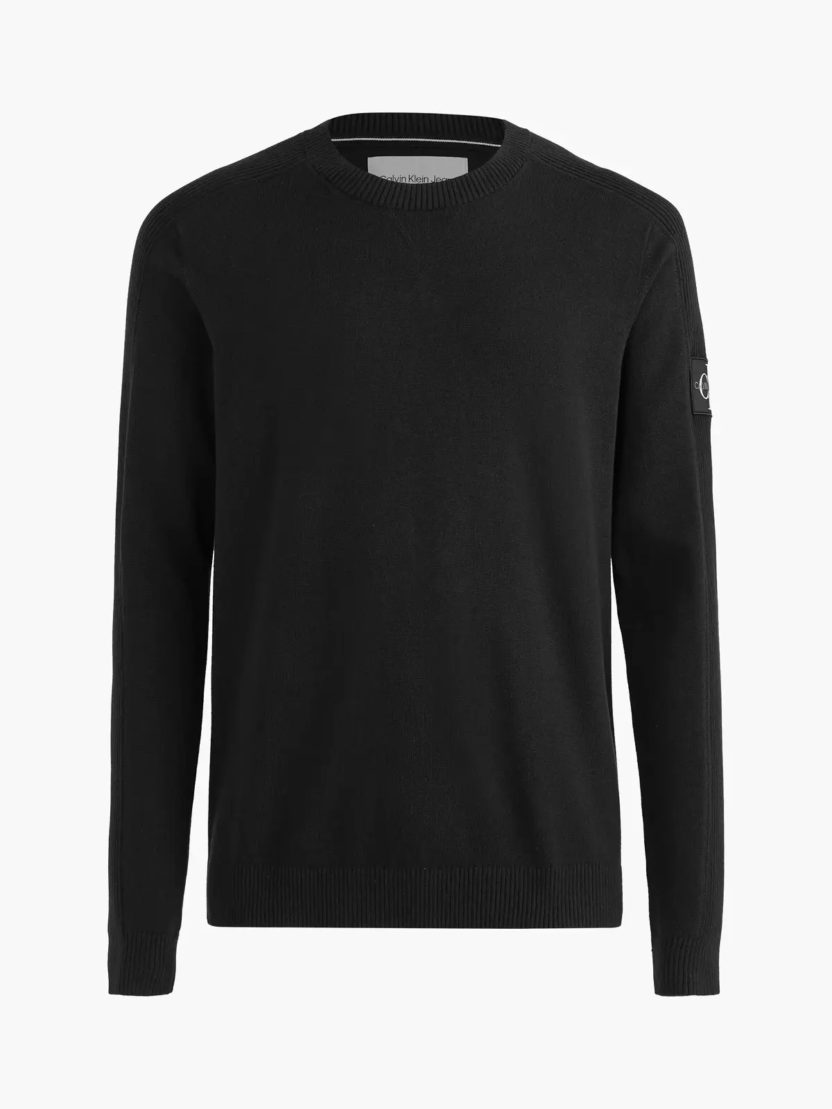 Calvin Klein MONOGRAM BADGE TEXTU Erkek Siyah Kazak