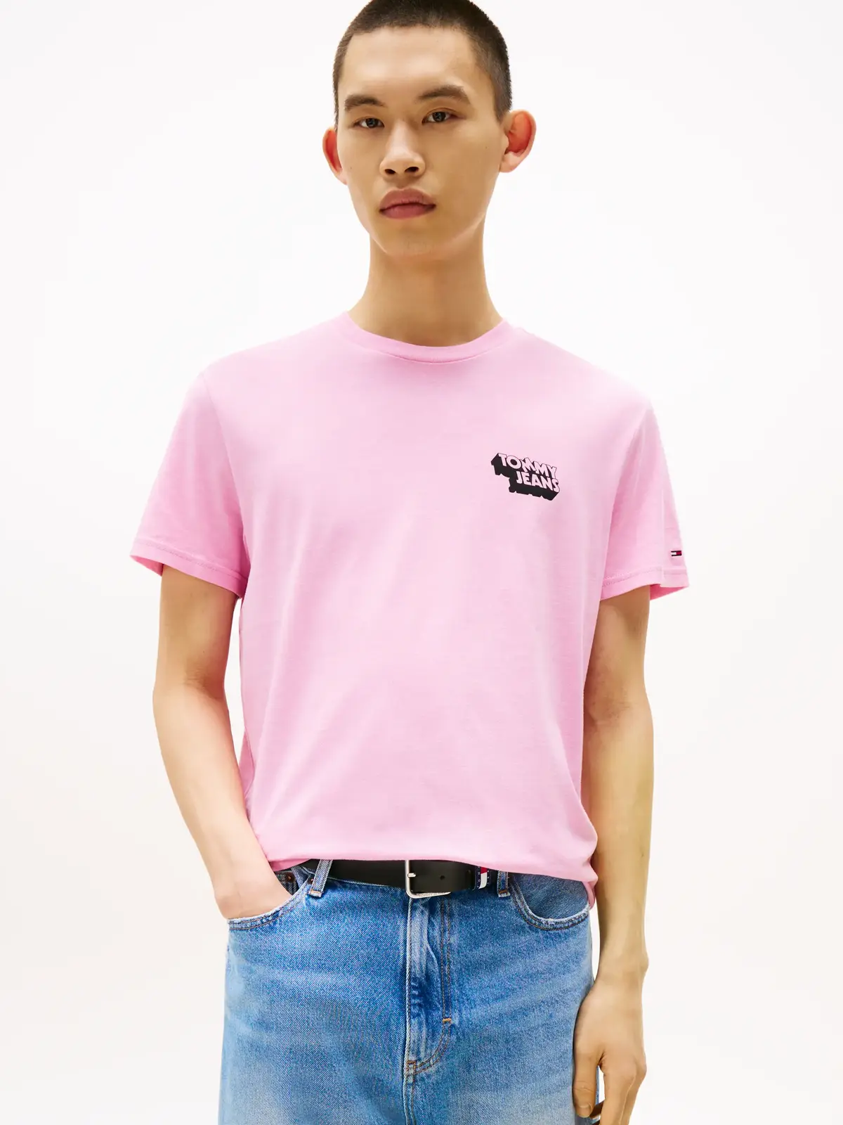 Tommy Hilfiger TJM SLIM STACK LOGO, U06 Pembe Erkek T-Shirt