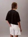 Calvin Klein A-SS Boxy Logo Graph, UB1 Siyah Kadın T-Shirt