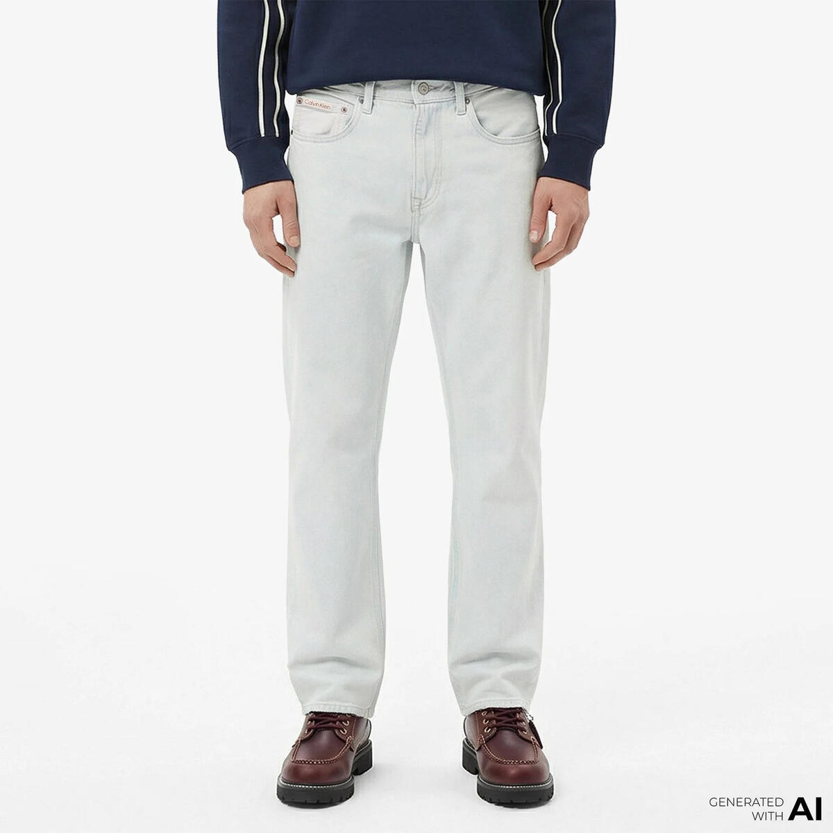 Calvin Klein 90S STRAIGHT BLEACHO, VOL, 30, 37 Açık Mavi Erkek Kot Pantolon