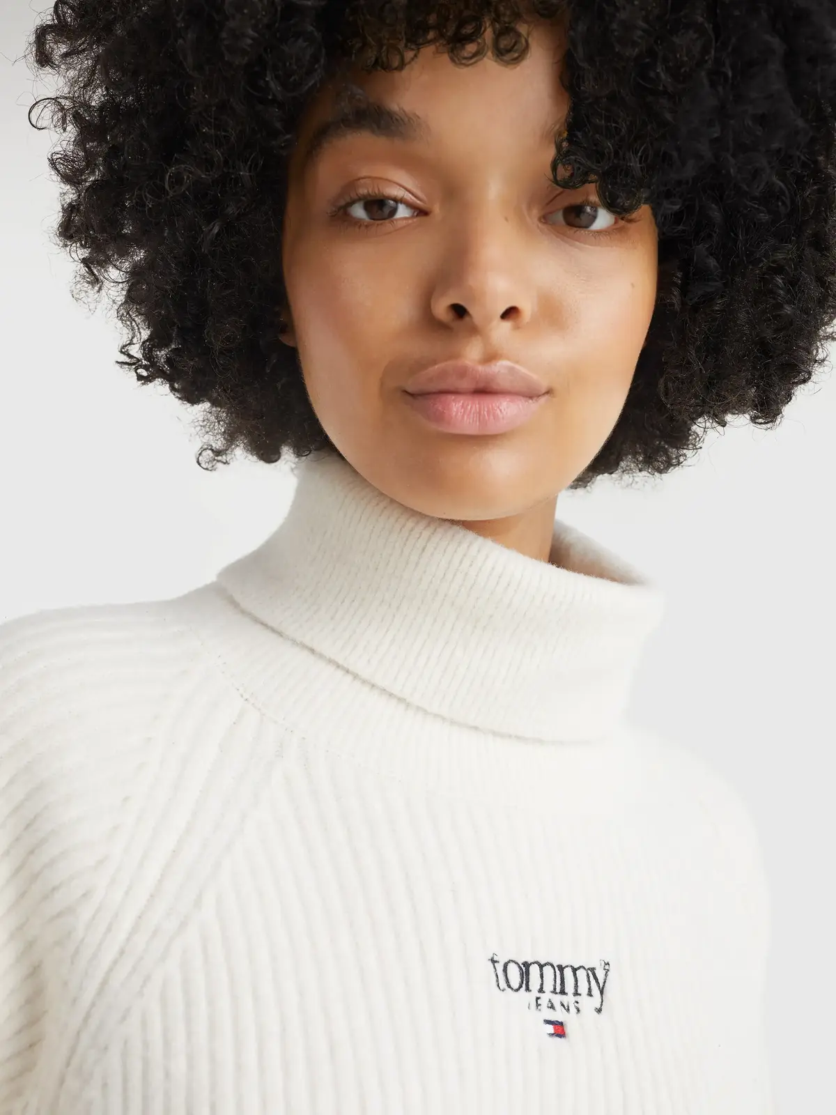 Tommy Hilfiger TJW RLXD LOFTY TURTL Kadın Krem Kazak