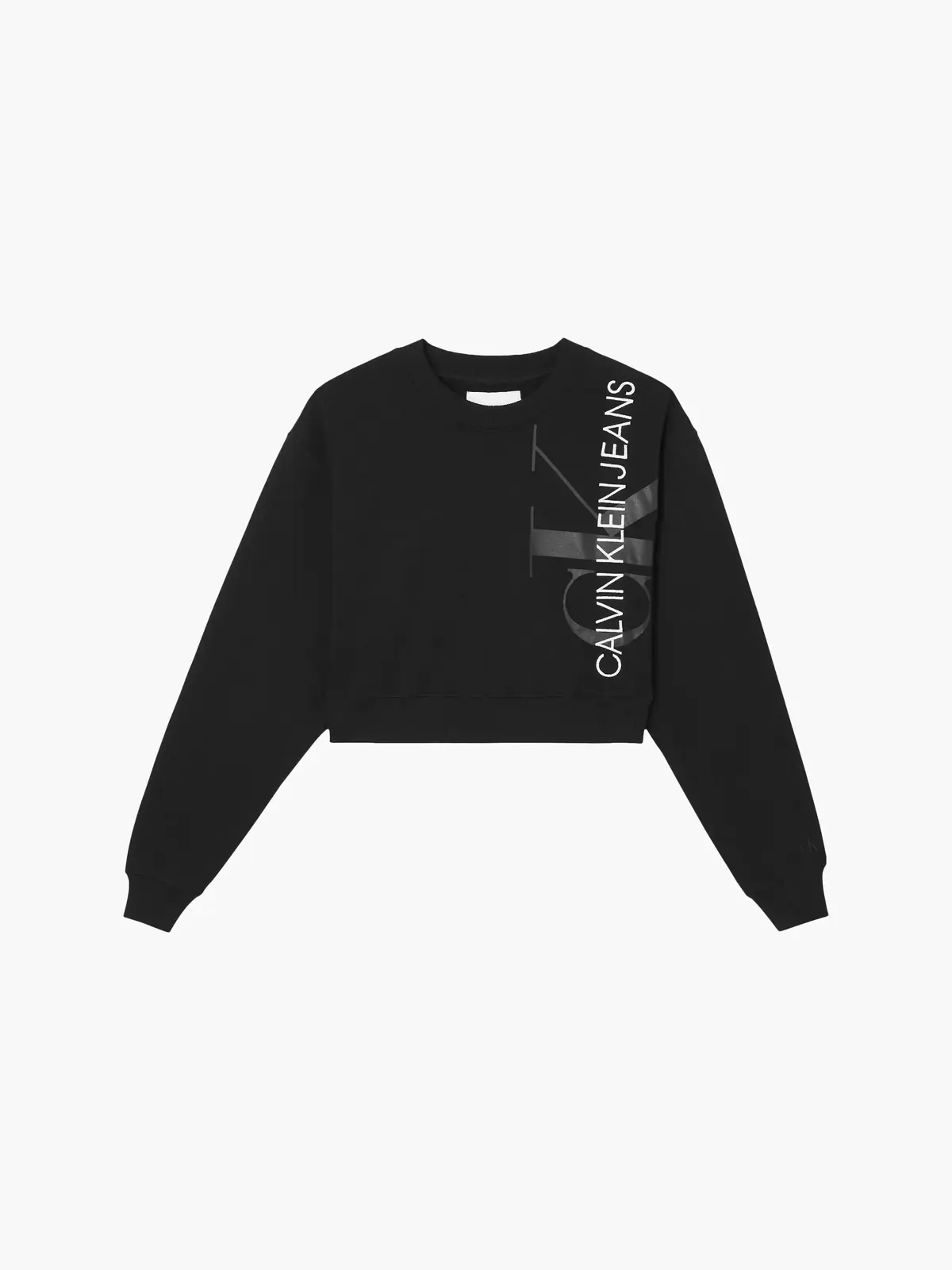 Calvin Klein VERTICAL MONOGRAM CR Kadın Siyah Sweatshirt