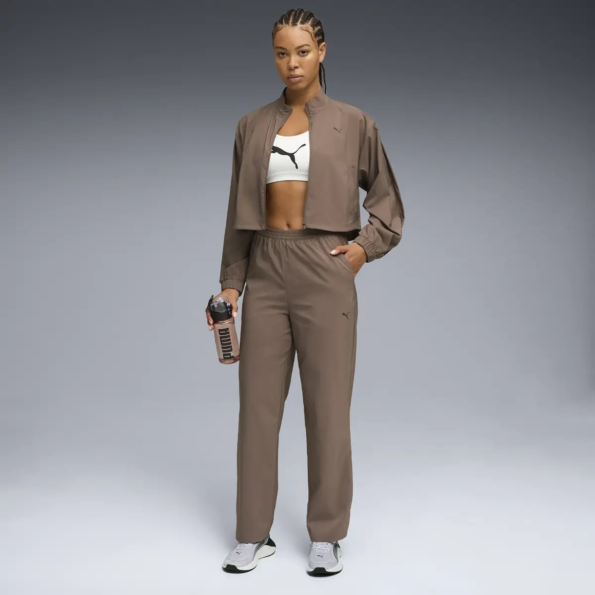 Puma W FASHION JACKET Kahverengi Kadın Fermuarlı Crop Üst