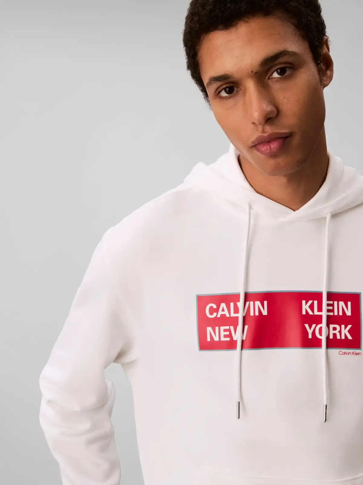 Calvin Klein LS EU 350TERRY CKNY, YAF Beyaz Erkek Hoodie