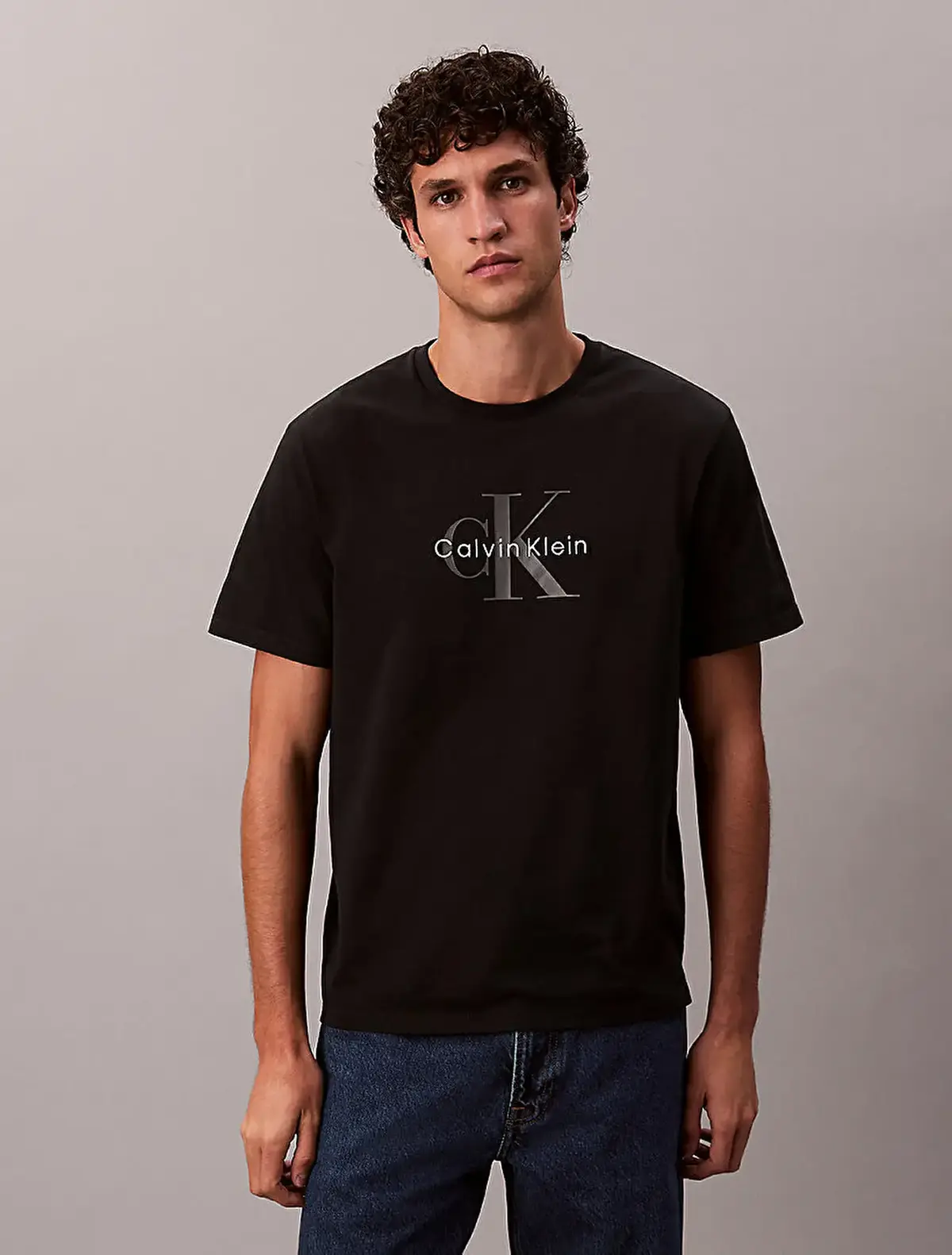 Calvin Klein SS Hero Monologo Tee 20s Siyah Erkek Tişört