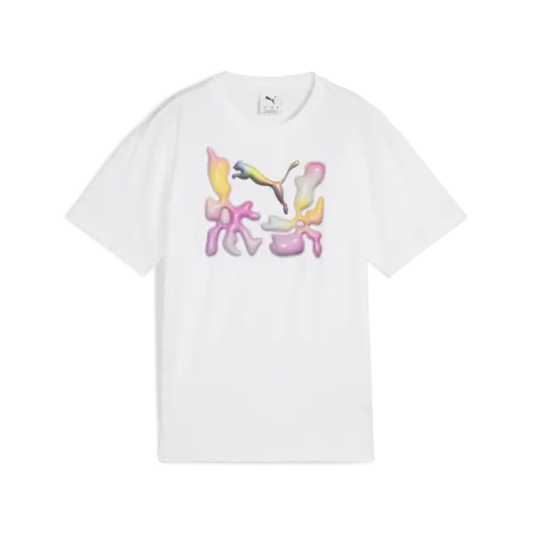 Puma Graphics Relaxed Tee I Beyaz Kız Çocuk T-Shirt