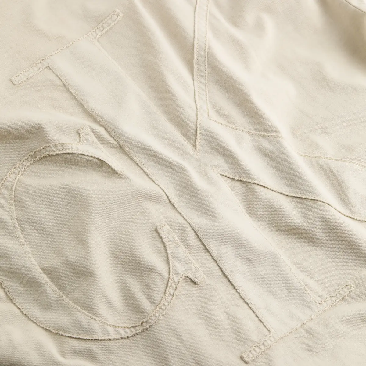 Calvin Klein BOLD WASHED CK APPLI, PDV Krem Erkek T-Shirt & Polo