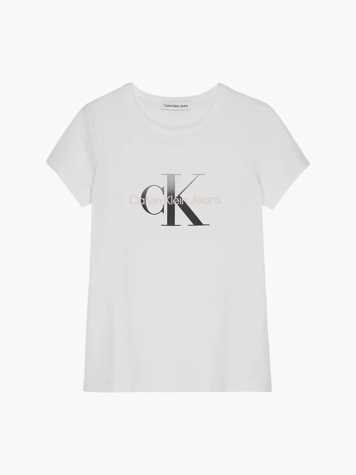 Calvin Klein GRADIENT MONOGRAM T- Kadın Beyaz T-Shirt
