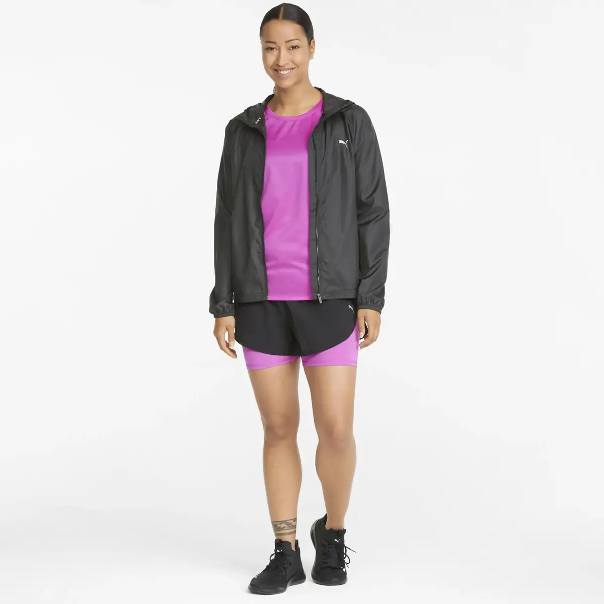 Puma FAVORITE WOVEN JACKET W Siyah Kadın Kapüşonlu Ceket