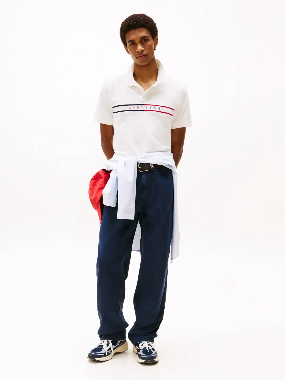 Tommy Hilfiger TJM SLIM CHEST FLAG, YBL Beyaz Erkek T-Shirt & Polo