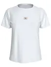 Calvin Klein SS WOVEN LABEL CLASS, YAF Beyaz Kadın T-Shirt