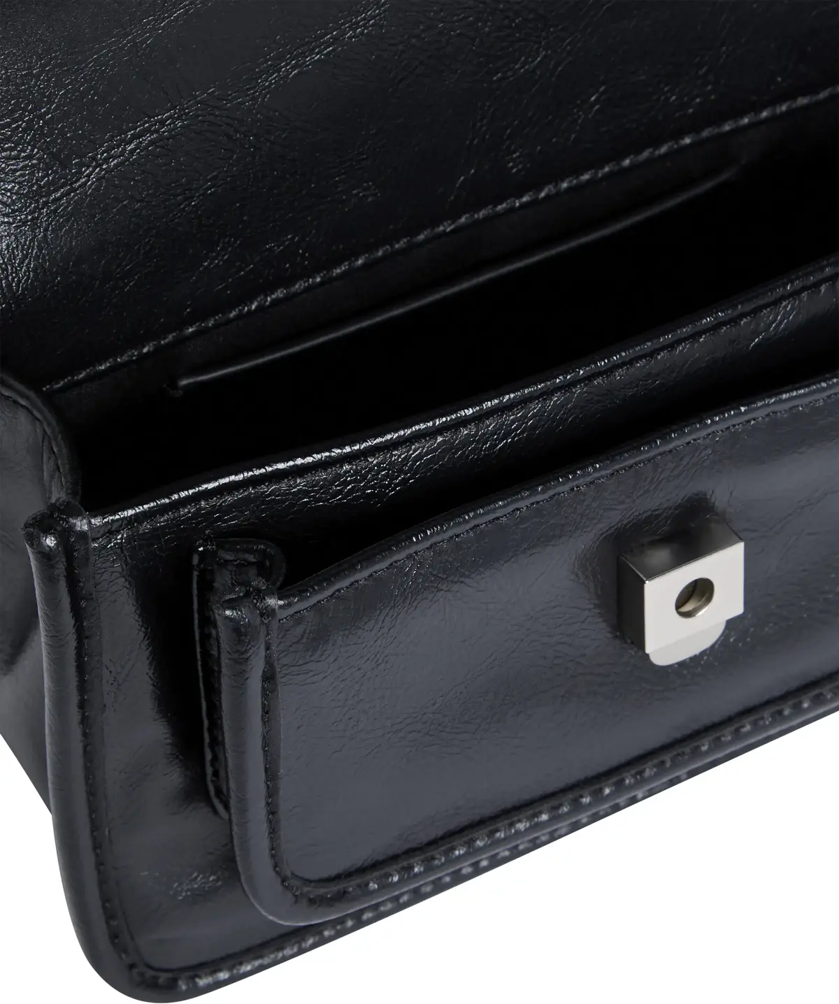 Calvin Klein CHAIN MINI EW FLAP, UB1 Siyah Kadın Çanta & Cüzdan